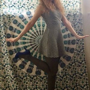 Black and White Textured Dress